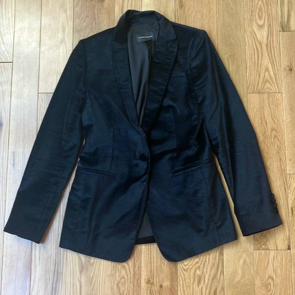 Club Monaco black velvet blazer size 2